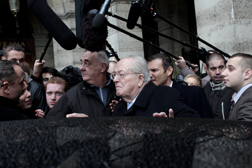 Jean-Marie Le Pen au 600e anniversaire de Jeanne d'Arc à Paris, le 7 janvier 2012. 