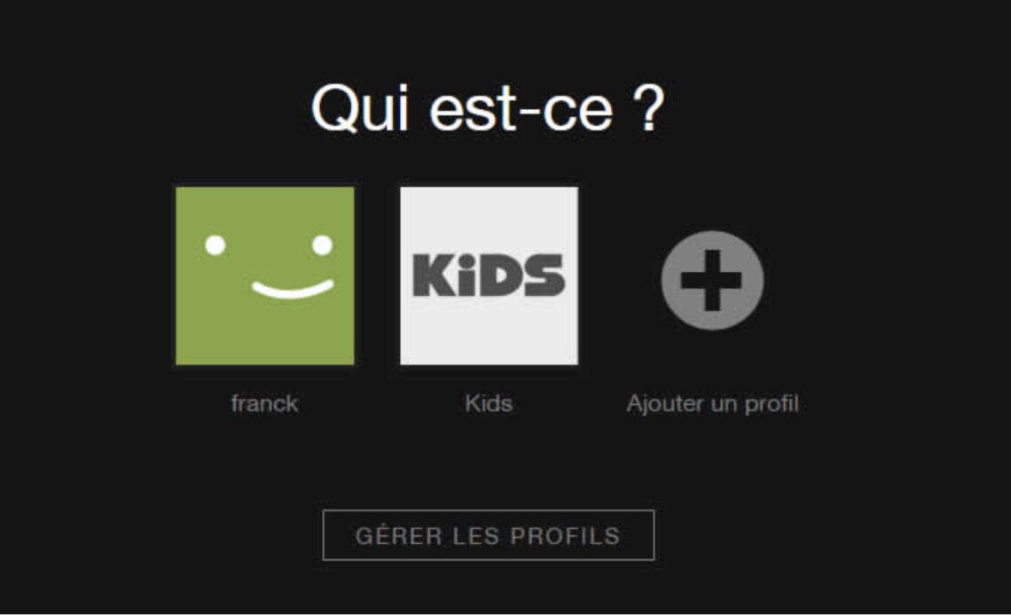 Choix du profil Netflix