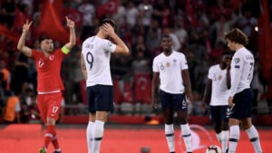 Photo lord de la défaite de la France face a la Turquie en juin dernier