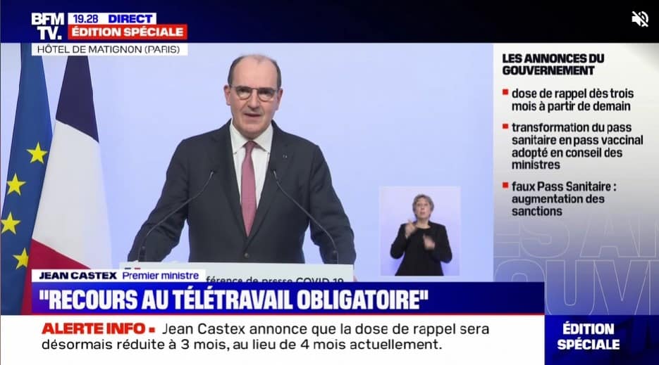 Jean Castex Olivier Véran restrictions 27 décembre 2021 mesures Covid