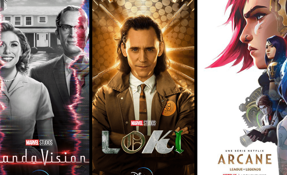 10 séries les plus téléchargées piratées 2021 Arcane Loki WandaVision Netflix Disney+
