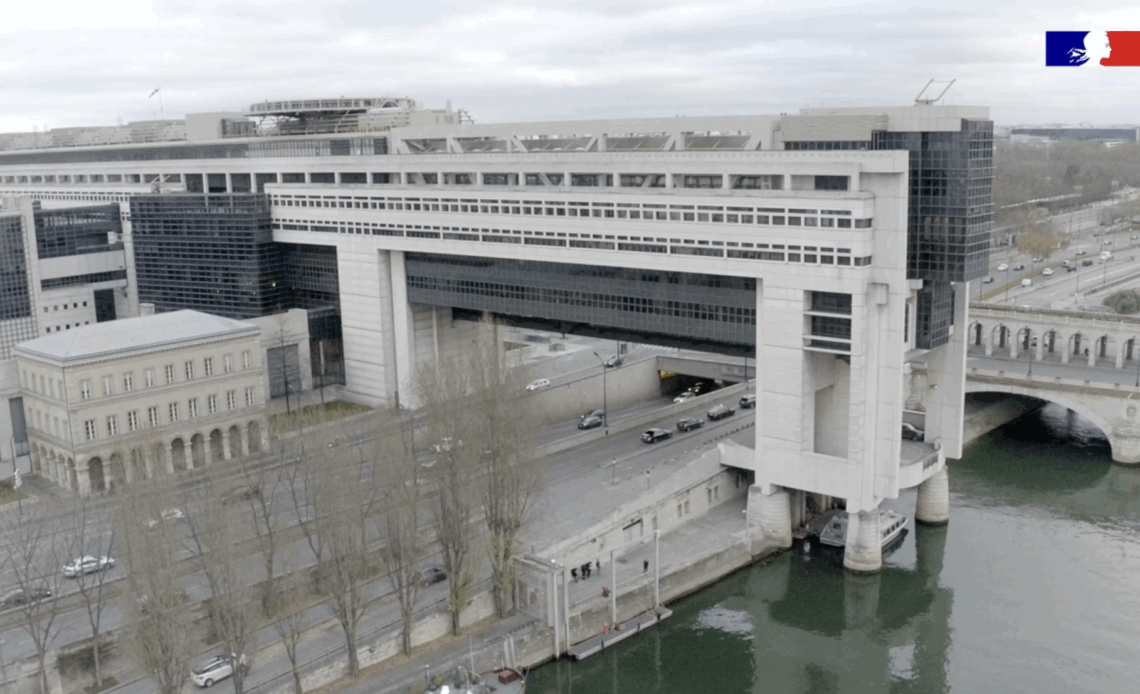 Photo aérienne de Bercy, le ministère de l'Économie, des Finances et de la Souveraineté industrielle